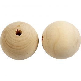 Perle en bois, d 50 mm, diamètre intérieur 8 mm, 20pièce/ 1 Pq. [HOB-566790]