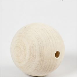 Perle en bois, d 60 mm, diamètre intérieur 9 mm, 3 pièces/ 1 Pq. [HOB-56680]