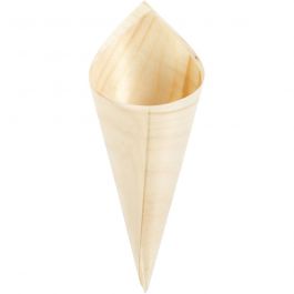 Spitztüten aus Spanholz, H 12,7 cm, D 5 cm, 12 Stk/ 1 Pck [HOB-56937]
