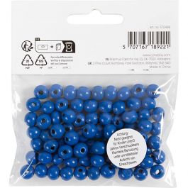 Holzperlen, D 8 mm, Lochgröße 2 mm, Blau, 15 g/ 1 Pck [HOB-570498]