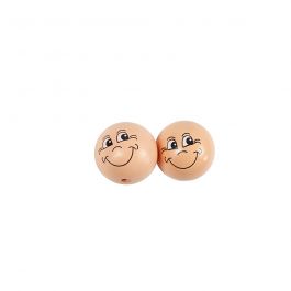 Boules en bois avec visage, d 30 mm, beige clair, 10 pièces/ 1 Pq. [HOB-57099]