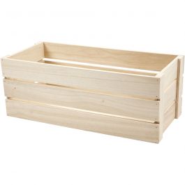 Cageot en bois, H : 17 cm, dim. 45x20 cm, max. 8 kg, 1 pièce [HOB-574590]