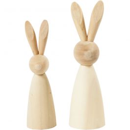 Lapins, H : 12+14 cm, P: 3,5+4 cm, 2 pièces/ 1 Pq. [HOB-57895]