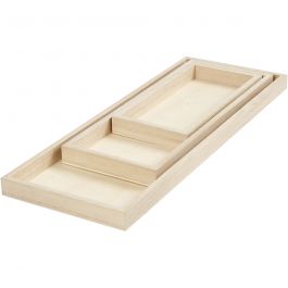 Plateaux, L : 20+30+40 cm, L : 10+12+15 cm, 3 pièces/ 1 Pq. [HOB-57919]
