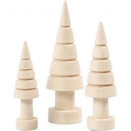 Tannenbaum, H 5+6+7 cm, D 14+18+22 mm, 3 Stk/ 1 Pck [HOB-57928]