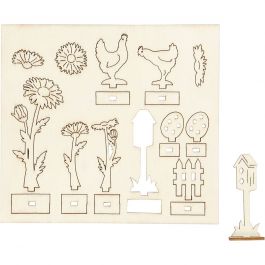 Figurines à assembler, L : 15,5 cm, L : 17 cm, ép. 3 mm, 1 Pq. [HOB-57941]