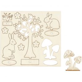 Figurines à assembler, L : 15,5 cm, L : 17 cm, ép. 3 mm, 1 Pq. [HOB-57942]