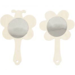 Handspiegel, H 13,9 cm, B 9 cm, 2 Stk/ 1 Pck [HOB-57950]