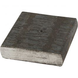 Socle en métal, dim. 4x4x1 cm, diamètre intérieur 2 mm, 1 pièce [HOB-58030]