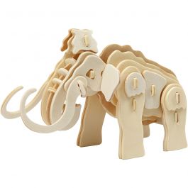 Figurine à assembler en 3D, mammouth, dim. 19x8,5x11 cm, 1 pièce [HOB-580503]