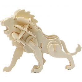 Figurine à assembler en 3D, lion, dim. 18,5x7x7,3, 1 pièce [HOB-580506]