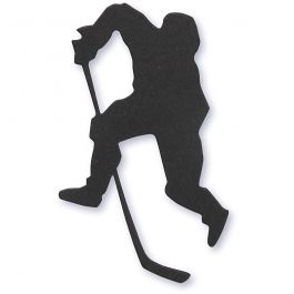 Stanzfigur aus Karton, Eishockey-Spieler, Größe 54x64 mm, Schwarz, 10 Stk/ 1 Pck [HOB-586030]