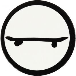 Stanzfigur aus Pappe, Skateboard, D 25 mm, Weiß/Schwarz, 20 Stk/ 1 Pck [HOB-586037]