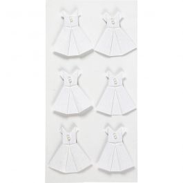 Sticker, Kleid, Größe 35x31 mm, Weiß, 6 Stk/ 1 Pck [HOB-586044]
