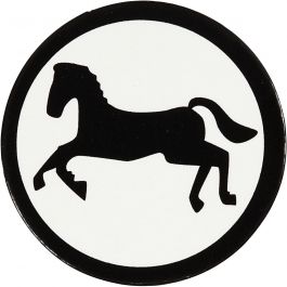 Stanzfigur aus Pappe, Pferd, D 25 mm, Weiß/Schwarz, 20 Stk/ 1 Pck [HOB-587017]