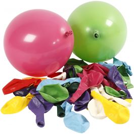 Ballons, Rund, D 23 cm, Sortierte Farben, 100 Stk/ 1 Pck [HOB-59107]