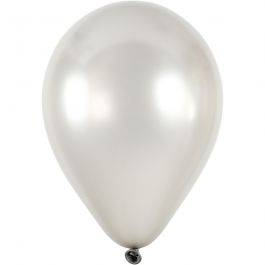 Ballons, rond, d 23 cm, argent, 8 pièces/ 1 Pq. [HOB-59172]