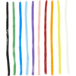 Ballons, zum Modllieren, L 130 cm, Sortierte Farben, 10 Stk/ 1 Pck [HOB-59178]
