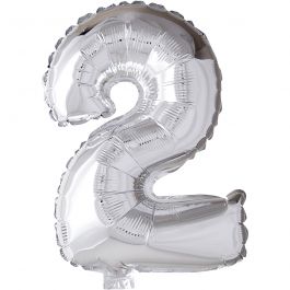 Folienballon, 2, H 41 cm, Silber, 1 Stk [HOB-59186]