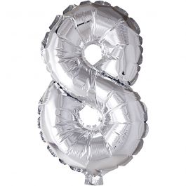 Folienballon, 8, H 41 cm, Silber, 1 Stk [HOB-59192]