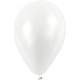 Ballons, D 23 cm, Weiß, 10 Stk/ 1 Pck [HOB-592001]