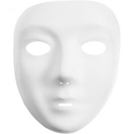 Masque visage , H : 17,5 cm, L : 14 cm, blanc, 12 pièces/ 1 Pq. [HOB-59244]