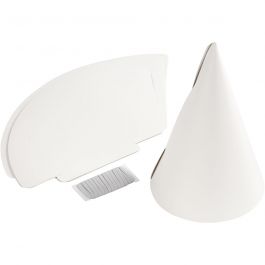 Kegel, H 23 cm, D 16,5 cm, 230 g, Weiß, 10 Stk/ 1 Pck [HOB-59265]