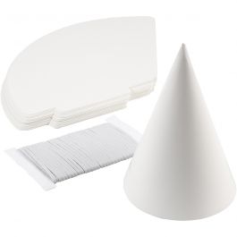 Kegel, H 23 cm, D 16,5 cm, 230 g, Weiß, 50 Stk/ 1 Pck [HOB-59266]