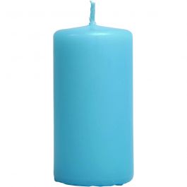 Bougies, H : 100 mm, d 50 mm, bleu clair, 6 pièces/ 1 Pq. [HOB-596116]