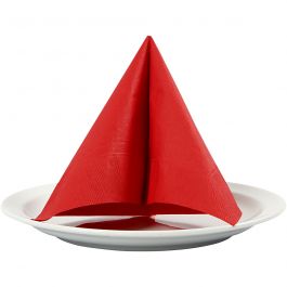Serviettes de table, dim. 33x33 cm, rouge, 20 pièces/ 1 Pq. [HOB-599003]