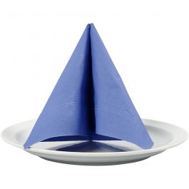 Serviettes de table, verso blanc, dim. 33x33 cm, bleu clair, 20 pièces/ 1 Pq. [HOB-599011]