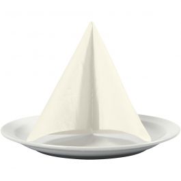 Serviettes de table, Verso blanc, dim. 33x33 cm, blanc cassé, 20 pièces/ 1 Pq. [HOB-599021]