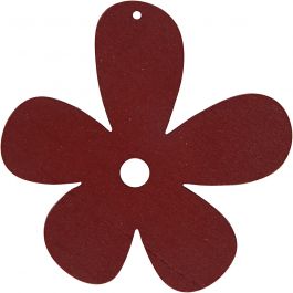 Blume, Größe 57x51 mm, Dicke 2 mm, Weinrot, 10 Stk/ 1 Pck [HOB-599303]