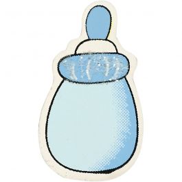 Milchflasche, Größe 22x37 mm, Dicke 1,7 mm, Glitter, Hellblau, 10 Stk/ 1 Pck [HOB-599911]