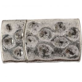 Fermoir magnétique, dim. 7x29 mm, diamètre intérieur 3x10 mm, argent antique, 1 pièce [HOB-600010]
