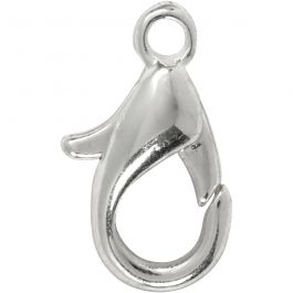 Karabinerhaken, L 10 mm, Versilbert, 100 Stk/ 1 Pck [HOB-600121]