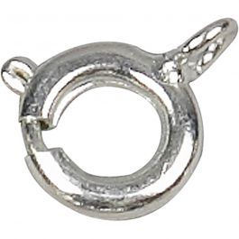 Fermoirs à ressort, d 7 mm, argent, 100 pièces/ 1 Pq. [HOB-600301]