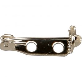 Broschenrückseite, L 15 mm, Versilbert, 100 Stk/ 1 Pck [HOB-600701]