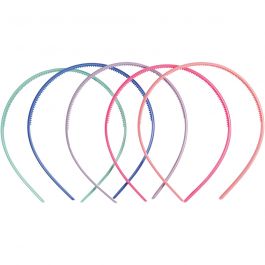 Diadèmes, L : 8 mm, ass. de couleurs, 5 pièces/ 1 Pq. [HOB-600830]
