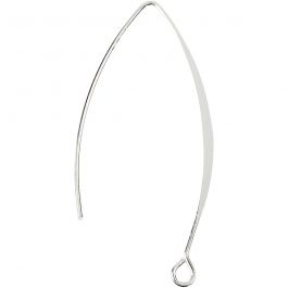 Attache boucles d'oreilles, H : 42 mm, diamètre intérieur 2 mm, argenté, 4 pièces/ 1 Pq. [HOB-601250]