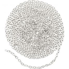 Schmuckkette, B 2 mm, Versilbert, 2 m/ 1 Stk [HOB-602300]