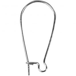 Boucles d'oreilles, L : 25 mm, argenté, 30 pièces/ 1 Pq. [HOB-60311]