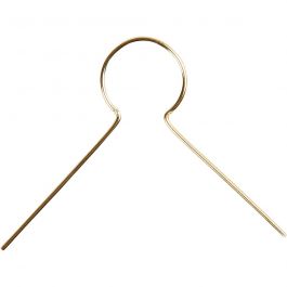 Crochet pour décorations, L : 22 mm, diamètre intérieur 8 mm, doré, 50 pièces/ 1 Pq. [HOB-603650]
