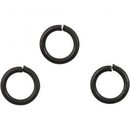 Boucles rondes , dim. 7 mm, ép. 1 mm, noir, 50 pièces/ 1 Pq. [HOB-60591]