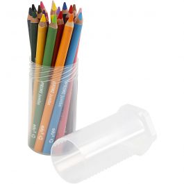 edu3 Jumbo-Buntstifte, Dicke 10 mm, Mine 6,25 mm, Sortierte Farben, 18 Stk/ 1 Pck [HOB-409018]