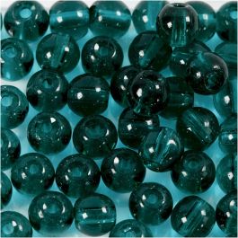 Glasperlen, D 4 mm, Lochgröße 1 mm, Grün, 45 Stk/ 1 Pck [HOB-60988]