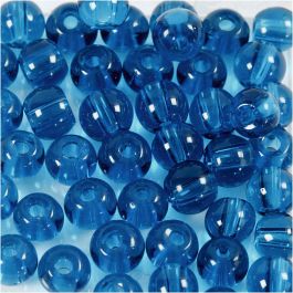 Glasperlen, D 4 mm, Lochgröße 1 mm, Türkis, 45 Stk/ 1 Pck [HOB-60989]