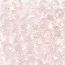 Glasperlen, D 4 mm, Lochgröße 1 mm, Hellrosa, 45 Stk/ 1 Pck [HOB-60992]