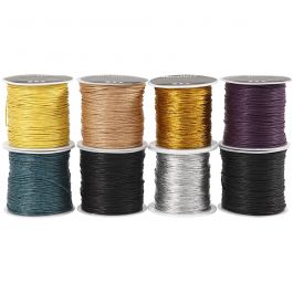 Baumwollband, Dicke 1 mm, Sortierte Farben, 8x40 m/ 1 Pck [HOB-60998]