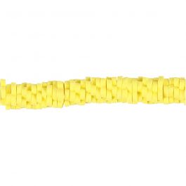 Perles en Terre Cuite, d 5-6 mm, diamètre intérieur 2 mm, jaune, 145 pièces/ 1 Pq. [HOB-61005]